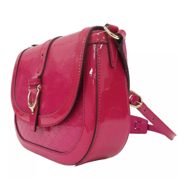 RARE Pink GUCCI Microguccissima Patent Leather Nice Messenger Shoulder Bag - Picture 3 of 10